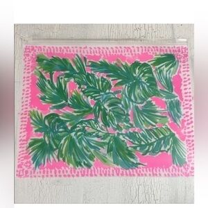 New Lilly Pulitzer Plastic Storage Bag Organizer Zipper Cosmetic Bag Pink Green